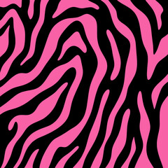 Groovy abstract zebra pink stripes 1960s vector illustration liquid lines. Cool trippy lucidity style vintage retro bright color background wallpaper.
