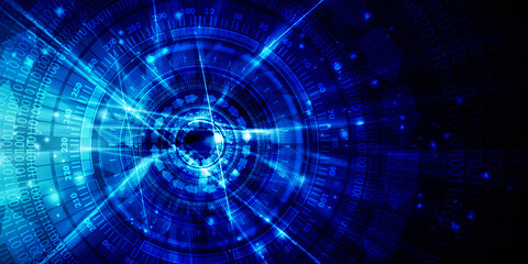 2d illustration Abstract futuristic electronic circuit technology background