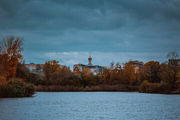 church in the autumn