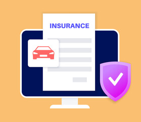 Fototapeta premium Car insurance online