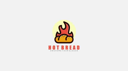 Hot Bread logo for bakery vector logo design template