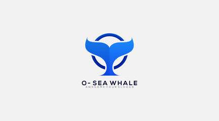 Letter O Whale tail vector illustration for icon, symbol logo design © Norin