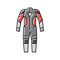 one piece suits motorcycle color icon vector illustration