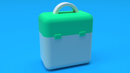 Travel box and first aid kit, ambulance emergency box, medical help suitcase. Healthcare, emergency concept.