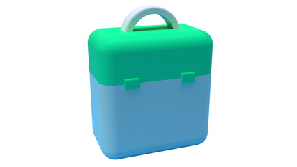 Travel box and first aid kit, ambulance emergency box, medical help suitcase. Healthcare, emergency concept.