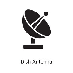 Dish Antenna Vector Solid Icon Design illustration. Cloud Computing Symbol on White background EPS 10 File