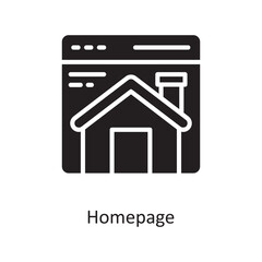 Homepage Vector Solid Icon Design illustration. Cloud Computing Symbol on White background EPS 10 File