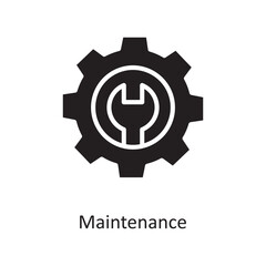 Maintenance  Vector Solid Icon Design illustration. Cloud Computing Symbol on White background EPS 10 File