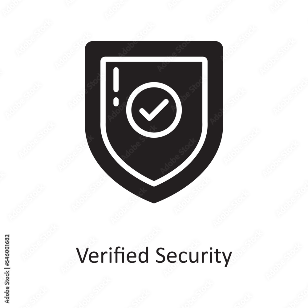 Poster verified security vector solid icon design illustration. cloud computing symbol on white background 