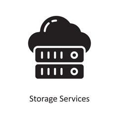 Storage Services Vector Solid Icon Design illustration. Cloud Computing Symbol on White background EPS 10 File
