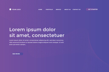 Obraz premium Abstract line wave gradient landing page. Modern colorful wavy line abstract landing page