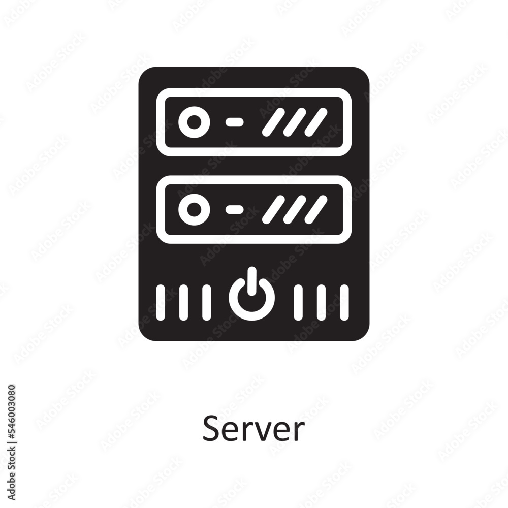 Aufkleber server vector solid icon design illustration. cloud computing symbol on white background eps 10 file