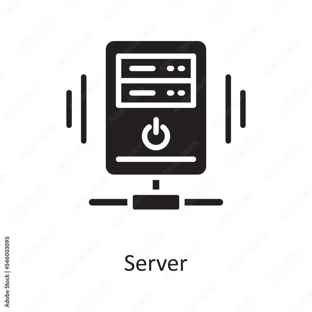 Aufkleber server vector solid icon design illustration. cloud computing symbol on white background eps 10 file