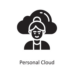 Cloud user Vector Solid Icon Design illustration. Cloud Computing Symbol on White background EPS 10 File