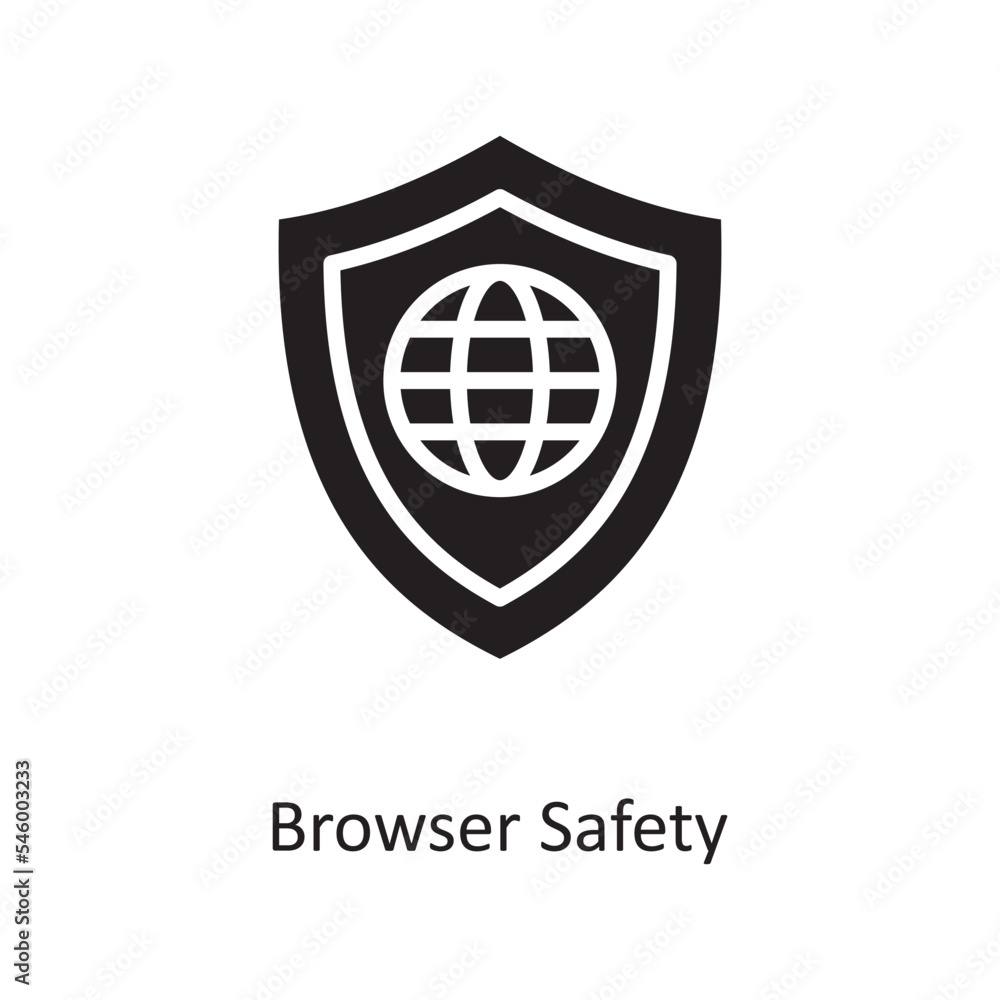 Poster browser safety vector solid icon design illustration. cloud computing symbol on white background eps