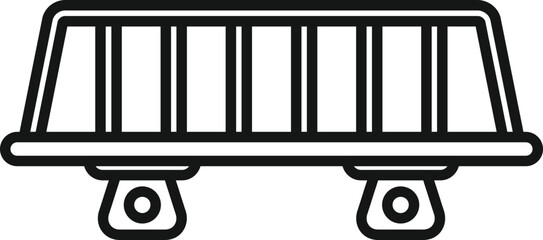 Car roof rack icon outline vector. Box trunk. Travel cargo