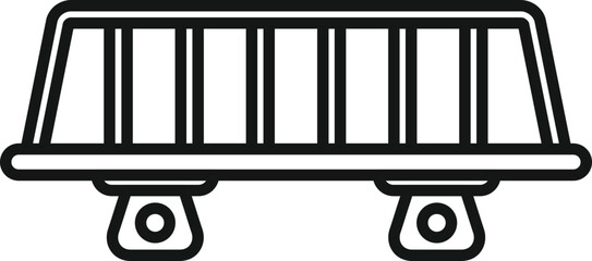 Car roof rack icon outline vector. Box trunk. Travel cargo
