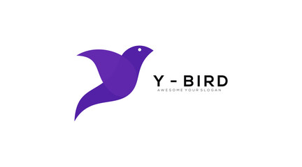 Letter y bird vector logo design template