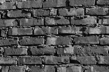 brick wall construction view in black and white perspective