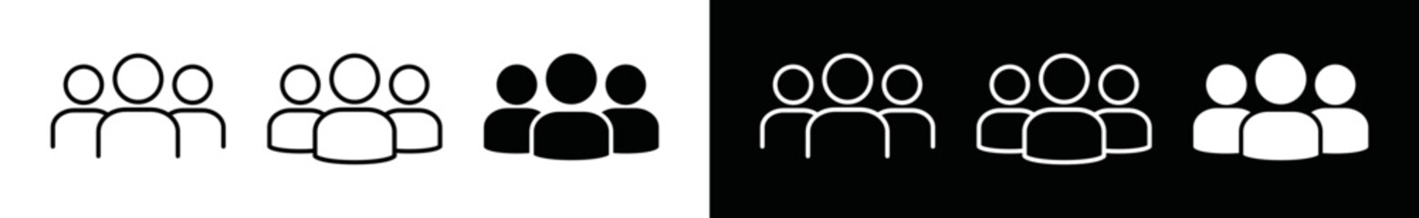 People group icon vector. Persons or human group outline and flat symbol infographics website illustration. Simple person sign symbol illustration