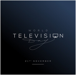 International television day typography with a TV icon.