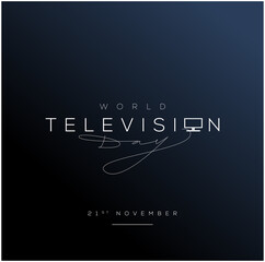 Fototapeta premium International television day typography with a TV icon.