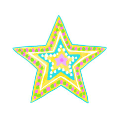 Fototapeta premium Star Illustration - Handdrawn Symbol