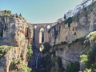 the old and ancient bridge of Ronda in Andalusia Spain