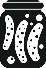 Canned cucumber icon simple vector. Food pickle. Can jar