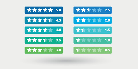 Modern star rating collection concept