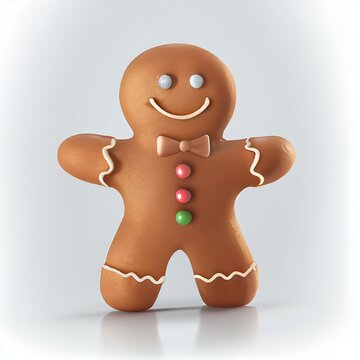 Gingerbread Person Isolated On White