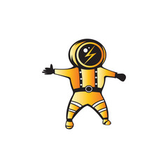 astronaut icon person illustration cute design vector