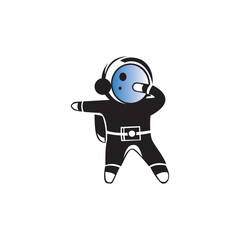 astronaut icon person illustration cute design vector