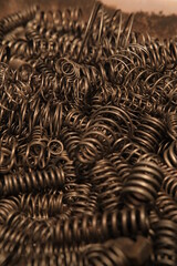 close up of a pile of metal