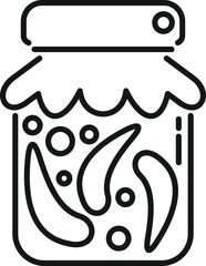 Canned pepper icon outline vector. Pickle food. Glass jar