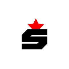 Star with S letter icon. S brand name icon.
