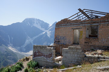 abandoned house on top of a mountain