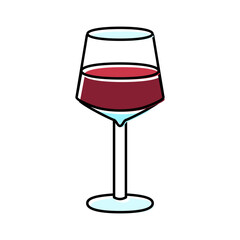winery wine glass color icon vector illustration