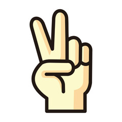 Peace hand gesture line icon. linear style sign for mobile concept and web design.