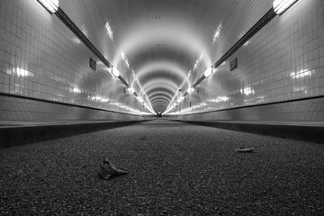 The old Elbe Tunnel under the Elbe River in Hamburg