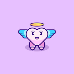 cute love character logo design vector art