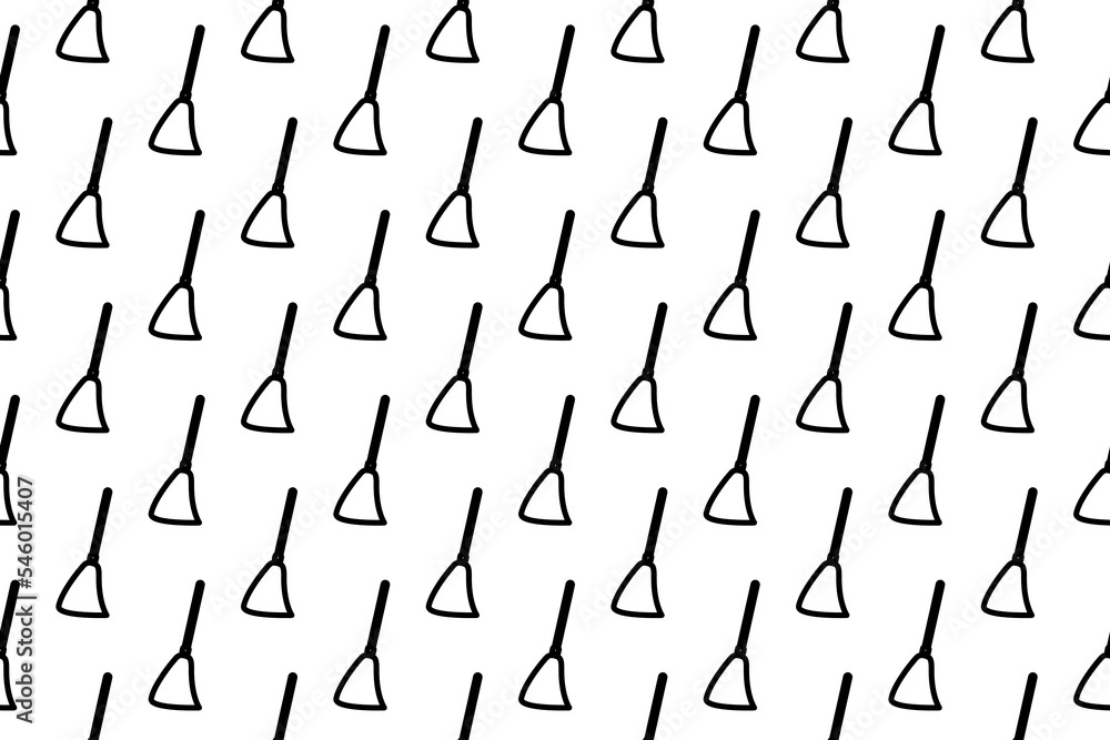 Poster seamless pattern completely filled with outlines of broom symbols. elements are evenly spaced. vecto