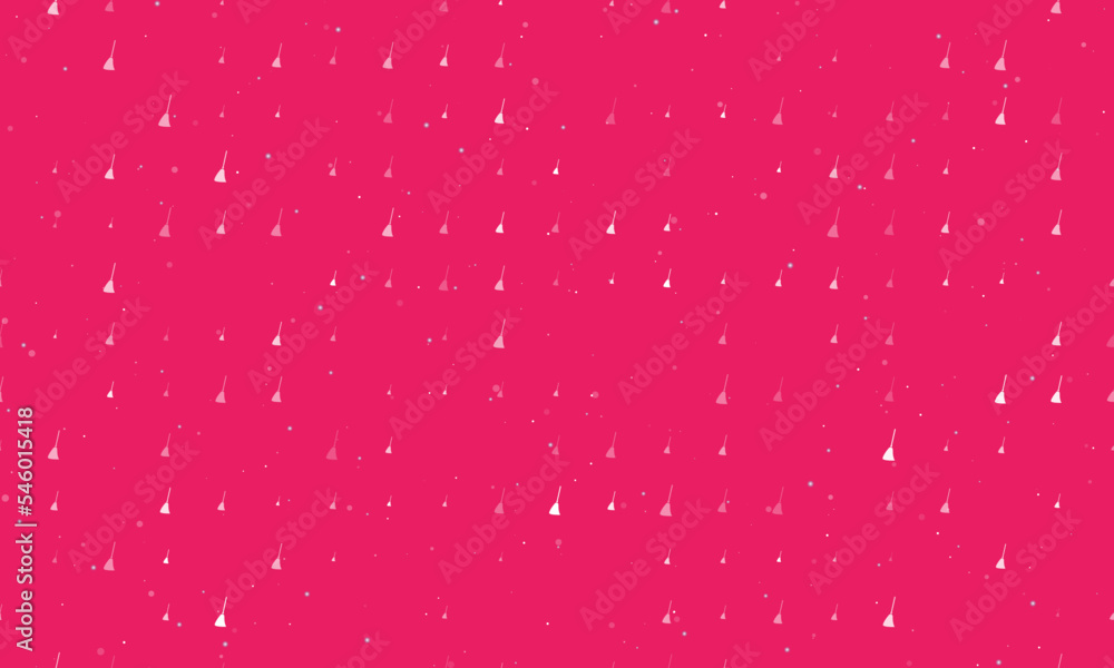 Poster seamless background pattern of evenly spaced white broom symbols of different sizes and opacity. vec