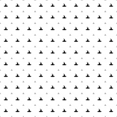 Square seamless background pattern from geometric shapes are different sizes and opacity. The pattern is evenly filled with black witch hat symbols. Vector illustration on white background