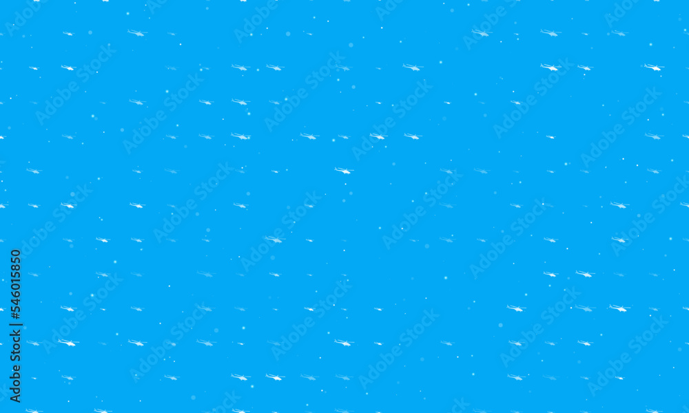 Aufkleber seamless background pattern of evenly spaced white helicopter symbols of different sizes and opacity