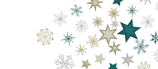 Glossy 3D Christmas star icon. Design element for holidays.