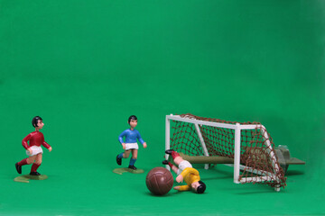 Football Soccer figure,  Football player and football, vintage toy from 1970s -1980s, Soccer action figure. 