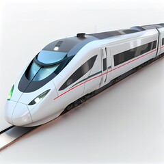 Fototapeta na wymiar Bullet train, speed train model. Ai generated illustration in style of 3d model