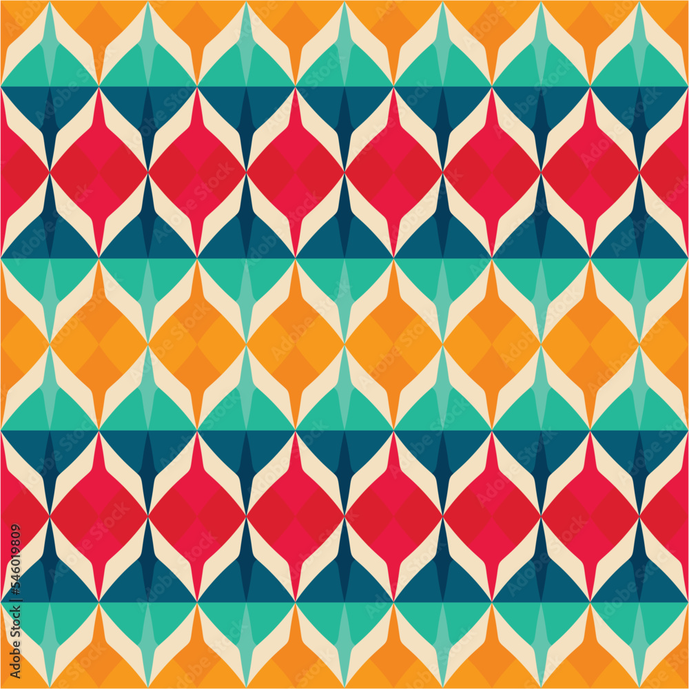 Poster tile red, yellow and green vector pattern or website background