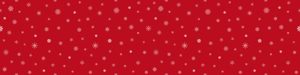 Seamless pattern. Christmas abstract background from a snowflake on red. Vector illustration